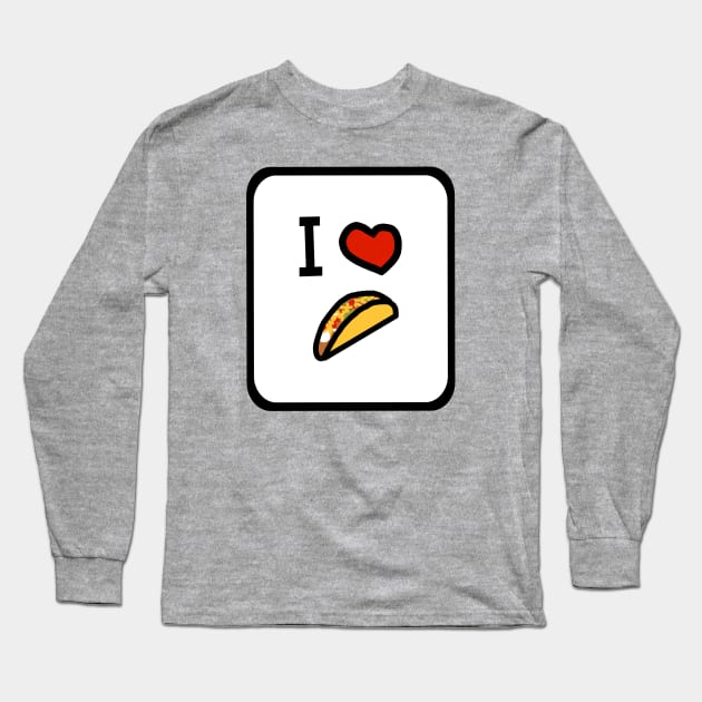 Framed I Heart Tacos Love Graphic Long Sleeve T-Shirt by ellenhenryart